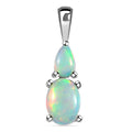 Natürlicher, äthiopischer Welo Opal Anhänger, 925 Silber platiniert ca. 0.71 ct