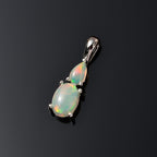 Natürlicher, äthiopischer Welo Opal Anhänger, 925 Silber platiniert ca. 0.71 ct