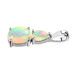Natürlicher, äthiopischer Welo Opal Anhänger, 925 Silber platiniert ca. 0.71 ct
