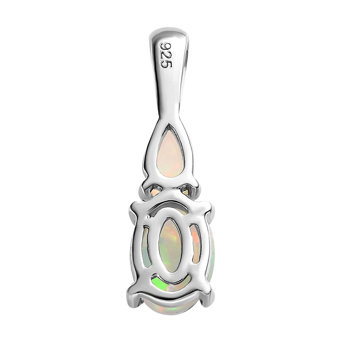 Natürlicher, äthiopischer Welo Opal Anhänger, 925 Silber platiniert ca. 0.71 ct