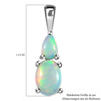 Natürlicher, äthiopischer Welo Opal Anhänger, 925 Silber platiniert ca. 0.71 ct