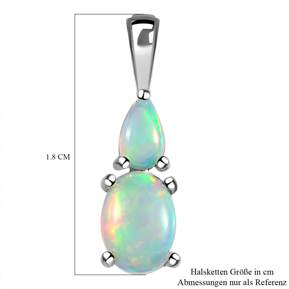 Natürlicher, äthiopischer Welo Opal Anhänger, 925 Silber platiniert ca. 0.71 ct