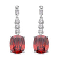 Rote Zirkonia Ohrringe, Edelstahl ca. 18,47 ct
