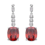 Rote und weiße Zirkonia Ohrringe, Edelstahl ca. 18.47 ct