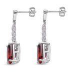 Rote und weiße Zirkonia Ohrringe, Edelstahl ca. 18.47 ct