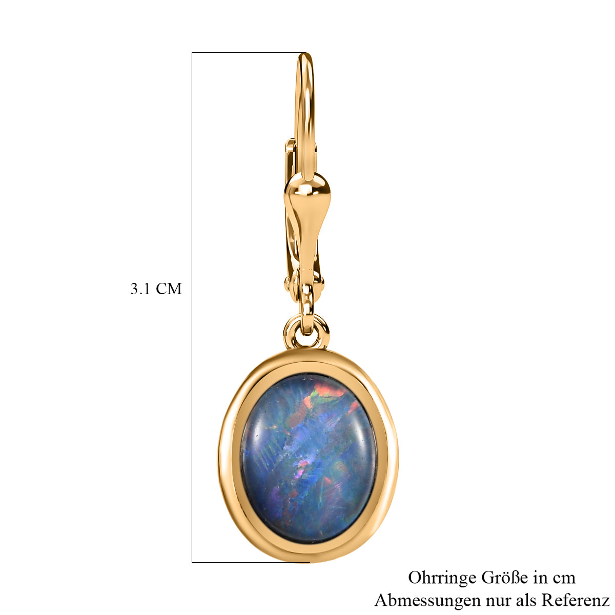 Boulder Opal Triplette Ohrringe, 925 Silber vergoldet ca. 6.00 ct