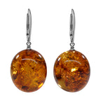 Natürliche, baltische Bernstein Ohrringe, 925 Silber ca. 33.00 ct
