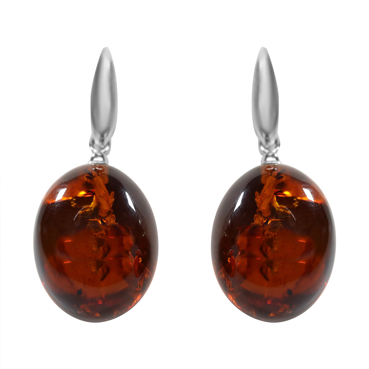 Natürliche, baltische Bernstein Ohrringe, 925 Silber ca. 12.25 ct