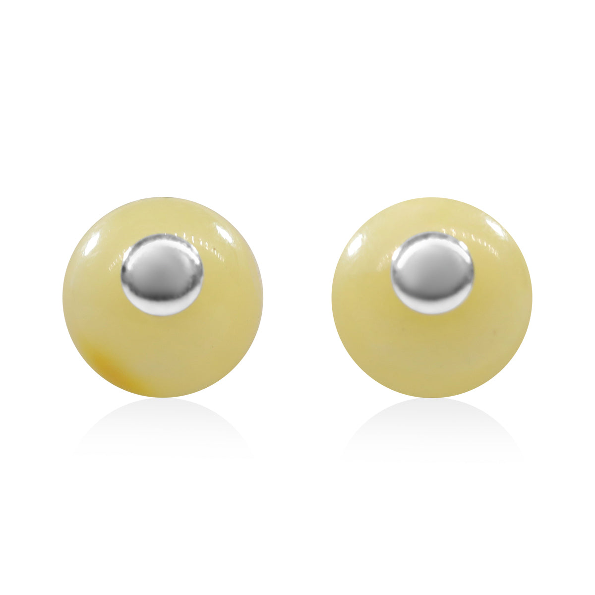Natürliche, baltische Honig-Bernstein Ohrringe, 925 Silber ca. 1,75 ct