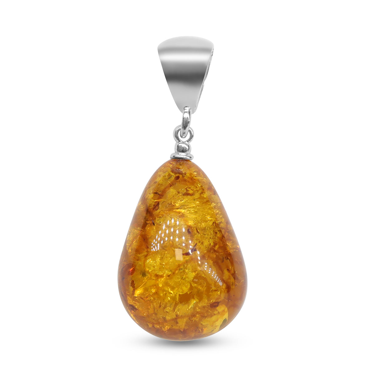 Natürlicher baltischer Bernstein Anhänger, 925 Silber ca. 9.50 ct