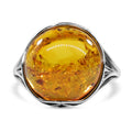 Natürlicher, baltischer, Bernstein-Ring, Größe 18-21, 9 ct.