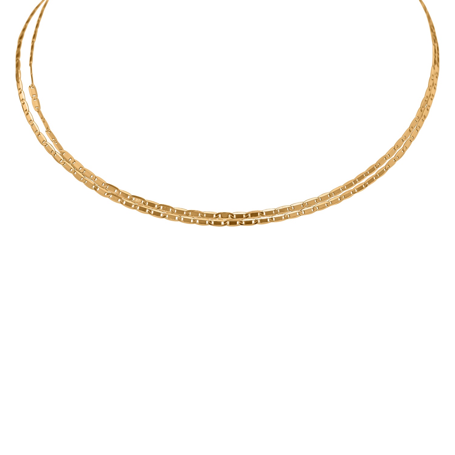 Verstellbare Marinerkette, ca. 60 cm, 925 Silber vergoldet ca. 3,30g