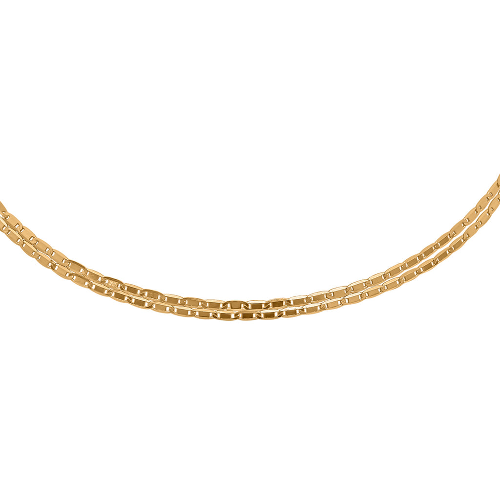 Verstellbare Marinerkette, ca. 60 cm, 925 Silber vergoldet ca. 3,30g