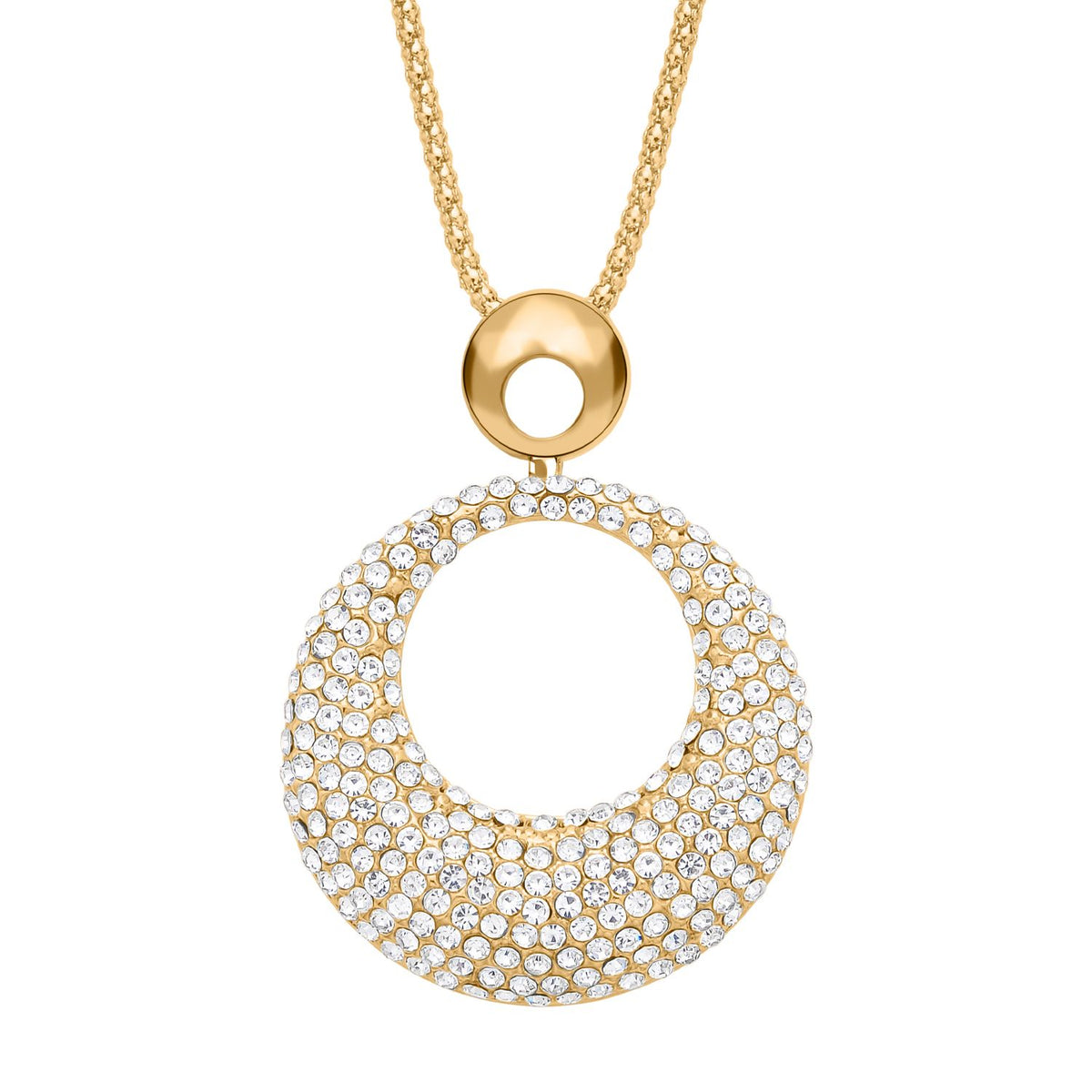 Weiße Kristall Halskette, goldfarben ca. 73.75 cm 5.00 ct