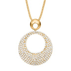 Weiße Kristall Halskette, goldfarben ca. 73.75 cm 5.00 ct