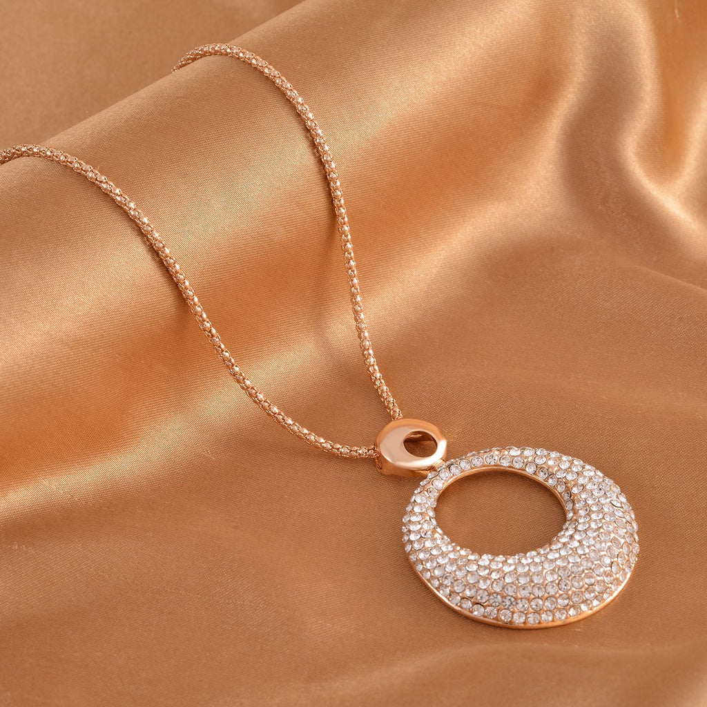 Weiße Kristall Halskette, goldfarben ca. 73.75 cm 5.00 ct
