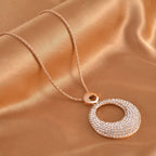 Weiße Kristall Halskette, goldfarben ca. 73.75 cm 5.00 ct
