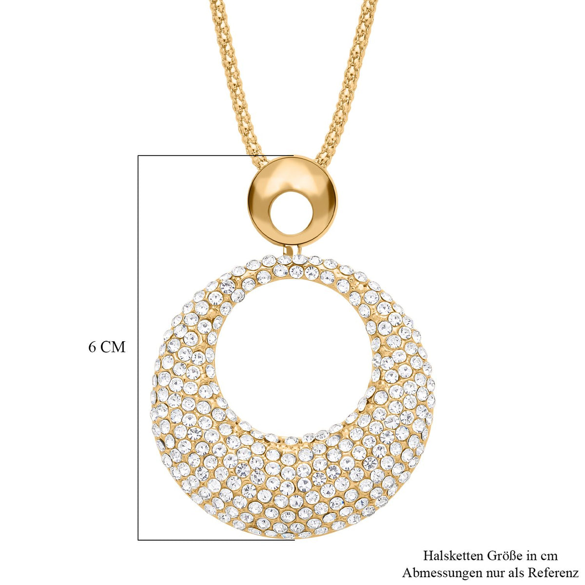 Weiße Kristall Halskette, goldfarben ca. 73.75 cm 5.00 ct