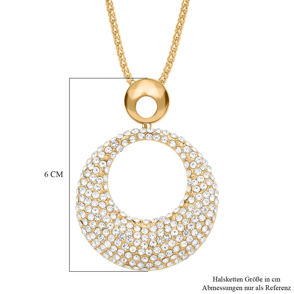 Weiße Kristall Halskette, goldfarben ca. 73.75 cm 5.00 ct