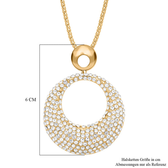 Weiße Kristall Halskette, goldfarben ca. 73.75 cm 5.00 ct