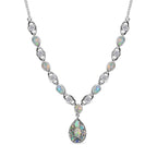 Natürlicher, äthiopischer Welo Opal Halskette ca. 45 cm 925 Silber platiniert ca. 4.35 ct