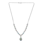 Natürlicher, äthiopischer Welo Opal Halskette ca. 45 cm 925 Silber platiniert ca. 4.35 ct