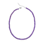 Afrikanische Amethyst Halskette, (5-7mm), ca. 45 cm, Edelstahl ca. 130.00 ct