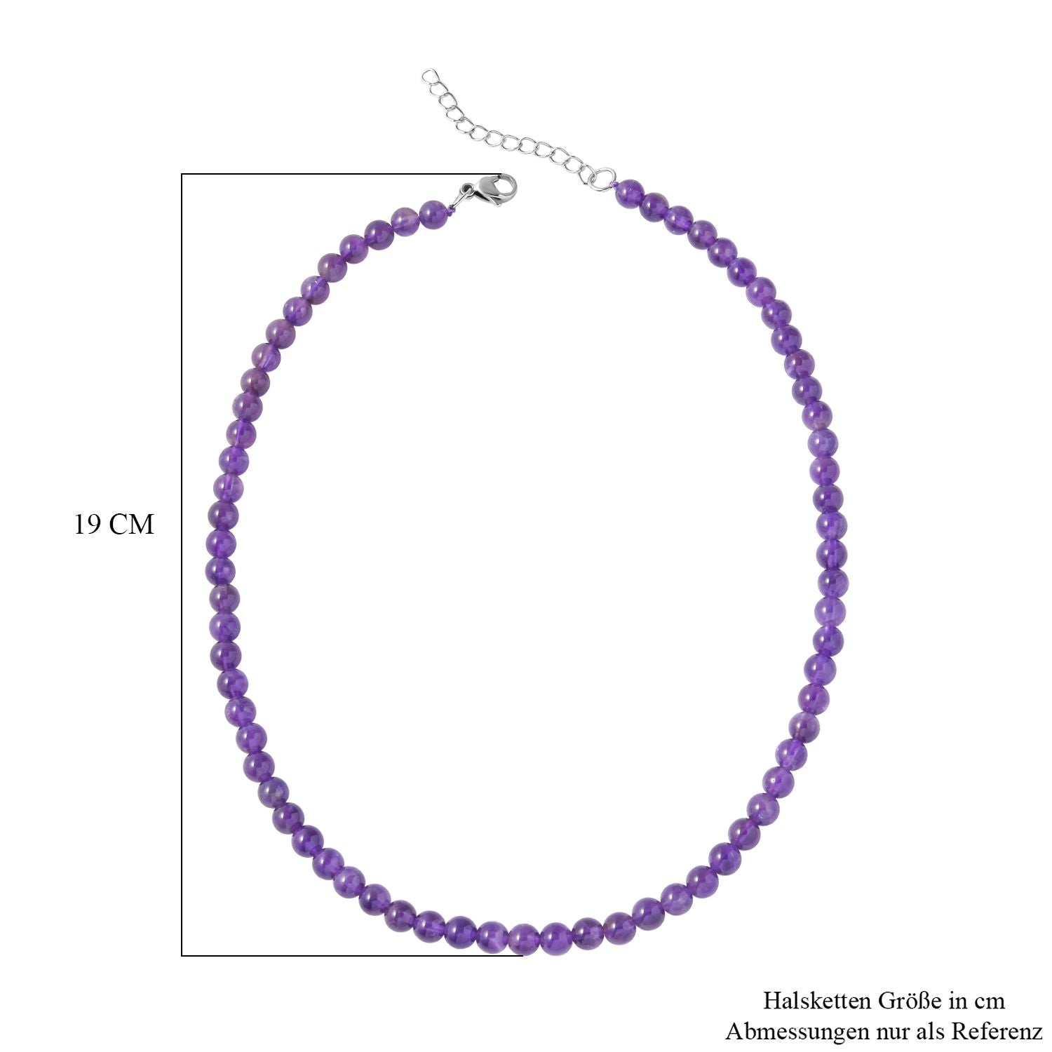 Afrikanische Amethyst Halskette, (5-7mm), ca. 45 cm, Edelstahl ca. 130.00 ct