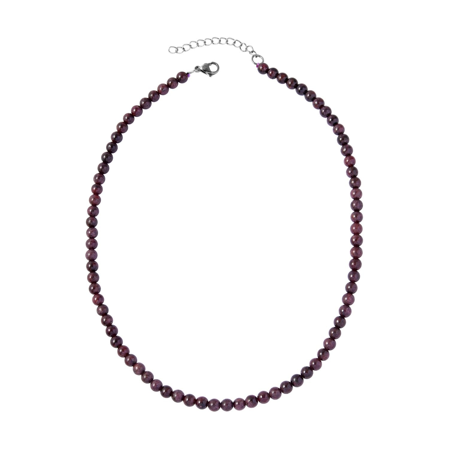 Rote Granat Halskette, ca. 45 cm, Edelstahl ca. 165,00 ct