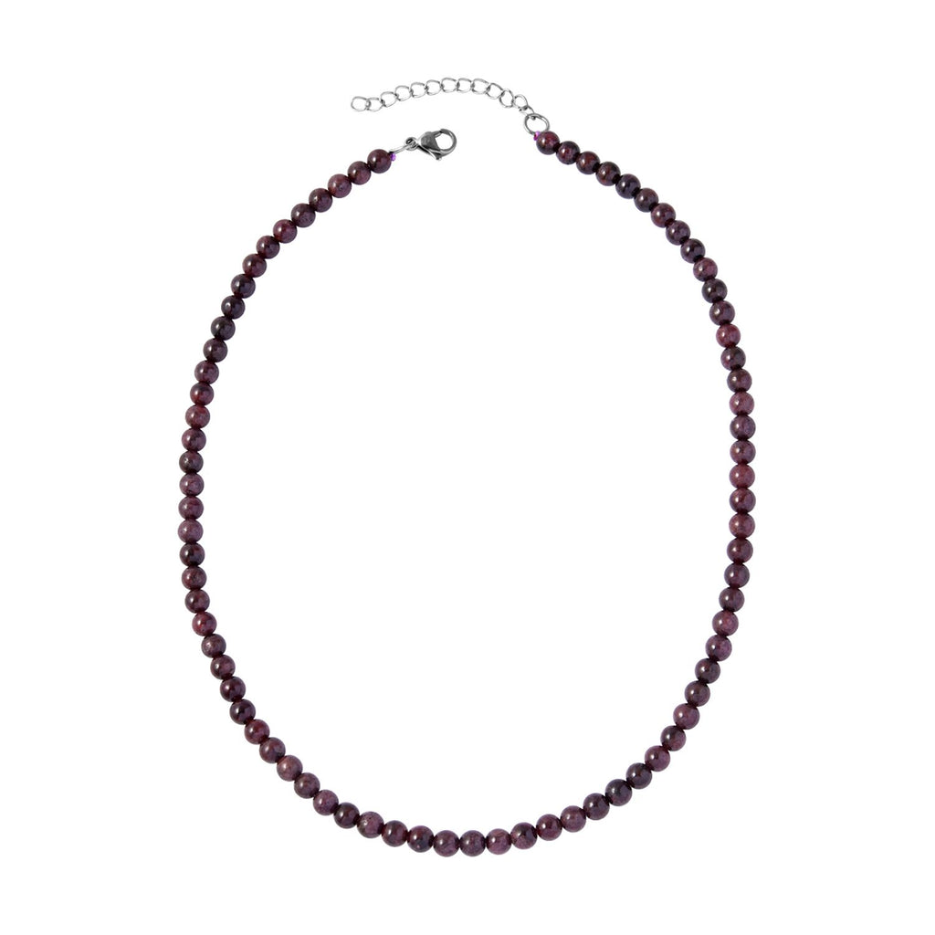 Rote Granat Halskette, ca. 45 cm, Edelstahl ca. 165,00 ct