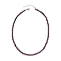 Rote Granat Halskette, ca. 45 cm, Edelstahl ca. 165,00 ct