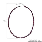 Rote Granat Halskette, ca. 45 cm, Edelstahl ca. 165,00 ct