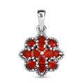 Mexikanischer Kirschfeuer-Opal Anhänger, 925 Silber platiniert, ca. 0.88 ct