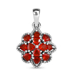 Mexikanischer Kirschfeuer-Opal Anhänger 925 Silber platiniert ca. 0.88 ct