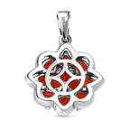 Mexikanischer Kirschfeuer-Opal Anhänger 925 Silber platiniert ca. 0.88 ct