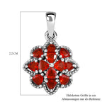 Mexikanischer Kirschfeuer-Opal Anhänger 925 Silber platiniert ca. 0.88 ct