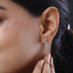 Weiße Diamant Ohrringe, 925 Silber platiniert ca. 0.05 ct
