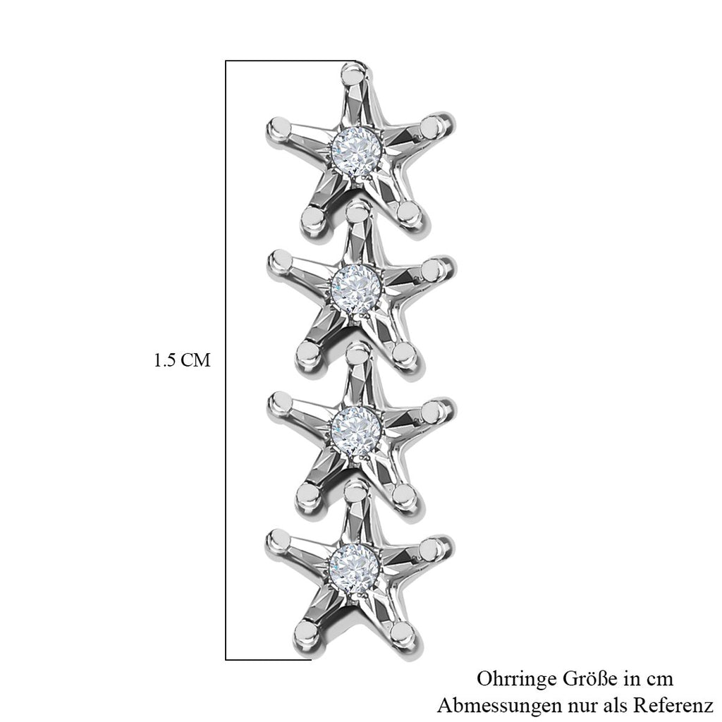 Weiße Diamant Ohrringe, 925 Silber platiniert ca. 0.05 ct