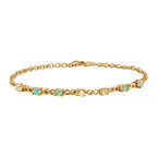 Natürliches, äthiopisches Welo Opal Armband, ca. 19 cm, 925 Silber vergoldet, ca. 0.81 ct
