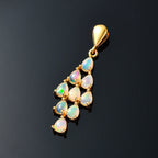 Natürlicher, äthiopischer Welo Opal-Anhänger, 925 Silber vergoldet ca. 0.90 ct