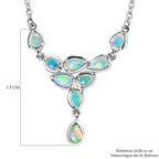 Natürlicher, äthiopischer Welo Opal Halskette ca. 50 cm 925 Silber platiniert ca. 1,13 ct