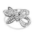 GP Amore Ribbon Kollektion - weißer Diamant Ring, 925 Silber platiniert (Größe 20.00) ca. 0.33 ct