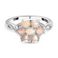 Natürlicher, äthiopischer Welo Opal Ring, 925 Silber platiniert (Größe 17.00) ca. 0.84 ct