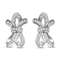 GP Amore Ribbon Kollektion - weiße Diamant Ohrringe, 925 Silber platiniert ca. 0.33 ct