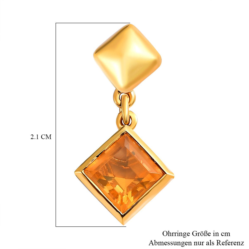 Salamanca Feueropal Ohrringe, 925 Silber vergoldet ca. 1.56 ct