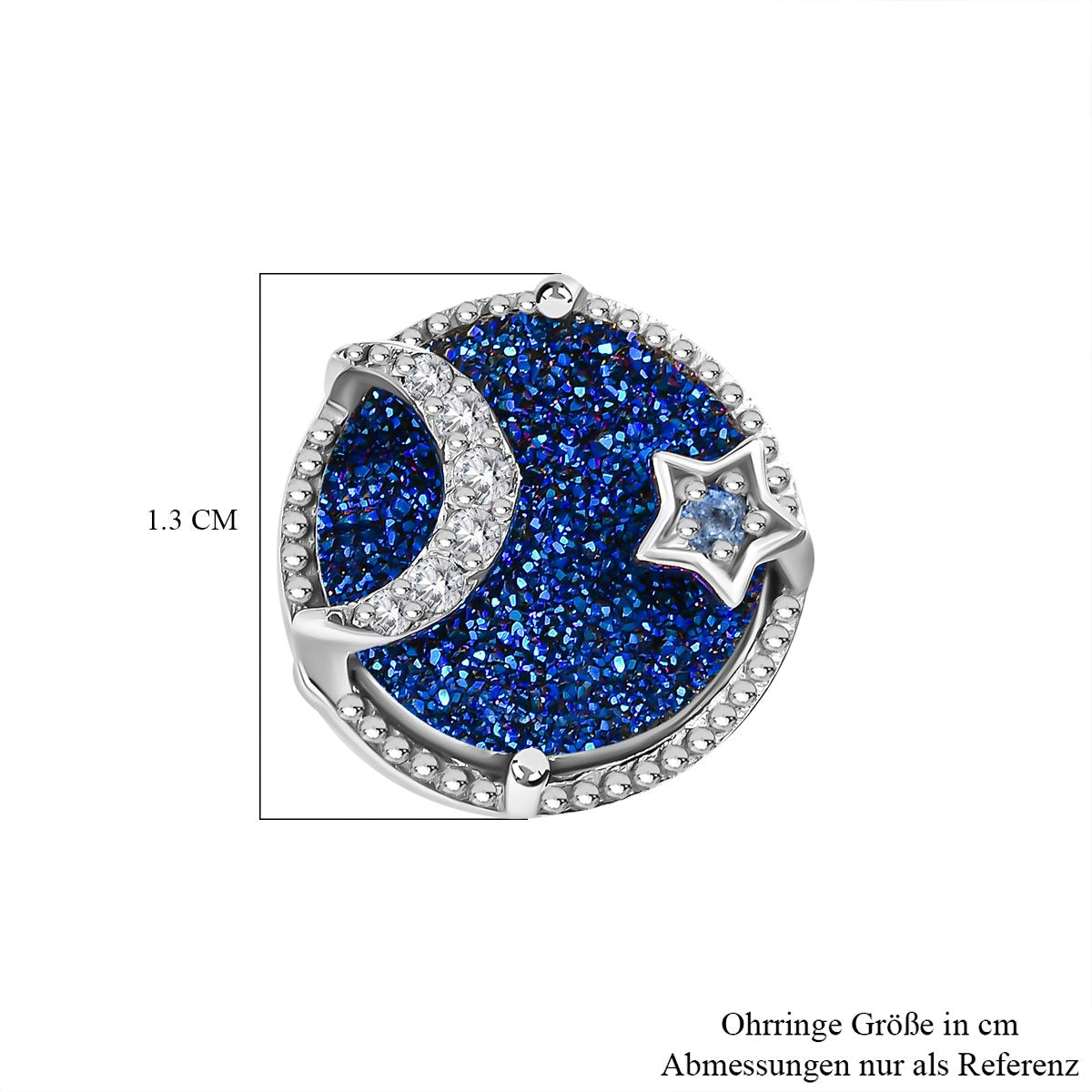 GP Celestial Kollektion - Blaue Drusen Quarz und Tansanit Ohrringe, 925 Silber platiniert ca. 6.60 ct