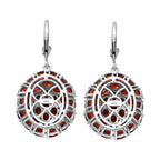 Natürliche Mosambik Granat Ohrringe, 925 Silber platiniert ca. 16,00 ct