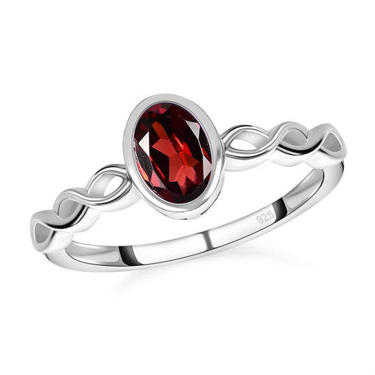 Roter Granat Ring 925 Silber ca. 0,92 ct
