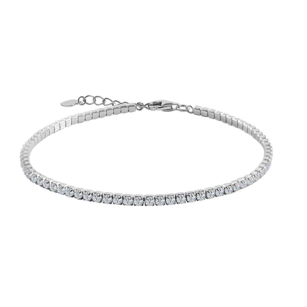Lustro Stella - Weißes Zirkonia Armband, ca. 18 cm, 925 Silber platiniert ca. 1.30 ct