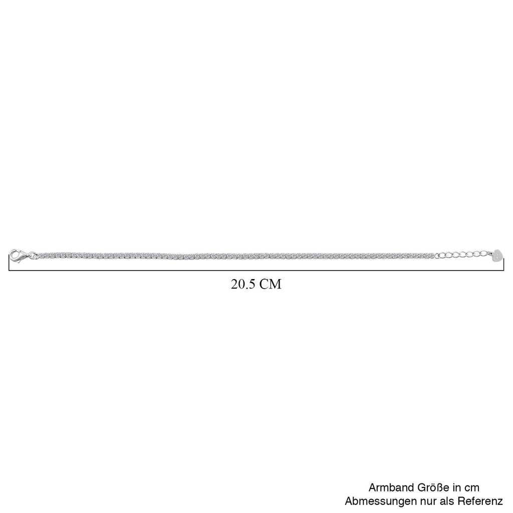 Lustro Stella - Weißes Zirkonia Armband, ca. 18 cm, 925 Silber platiniert ca. 1.30 ct